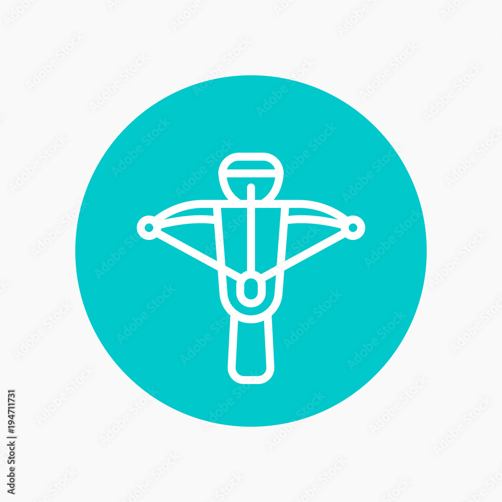 crossbow line icon, arbalest sign crossbow line icon, arbalest sign