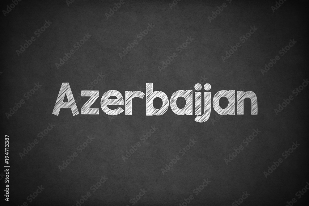 Fototapeta premium Azerbaijan on Textured Blackboard.