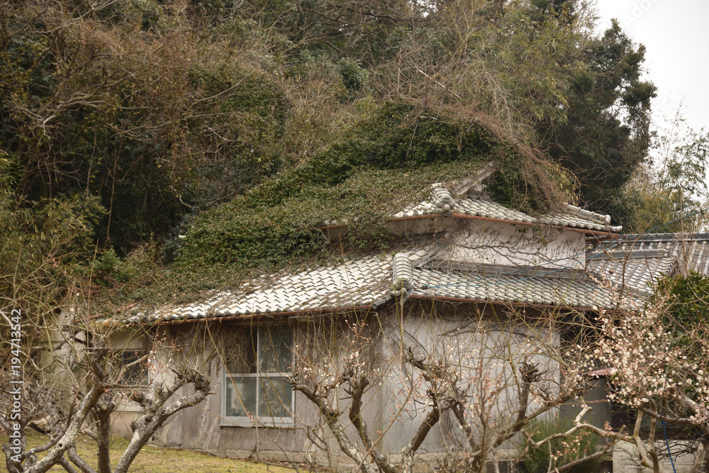 日本の岡山の廃屋