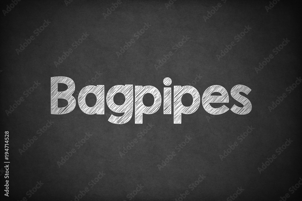 Fototapeta premium Bagpipes on Textured Blackboard.