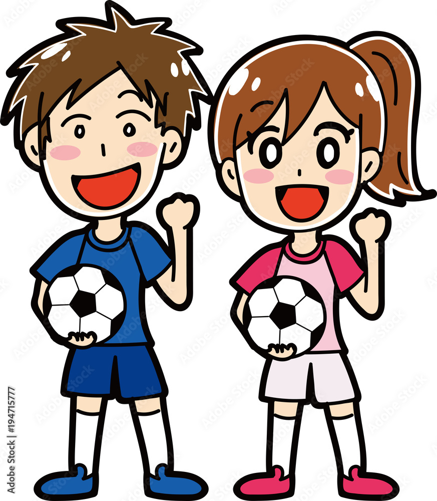 サッカーをする男性 女性のイラスト素材 Stock Vector Adobe Stock