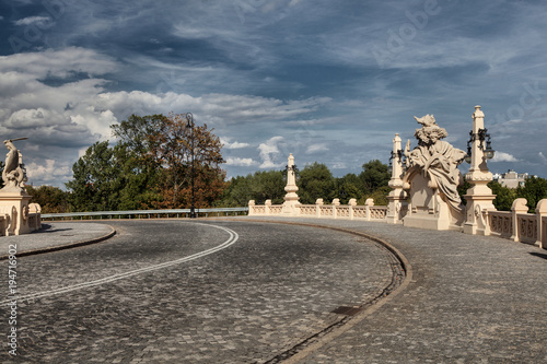 A viaduct in the Neo-Renaissance style, located at Powisle and crossing over Karowa street in Warsaw photo