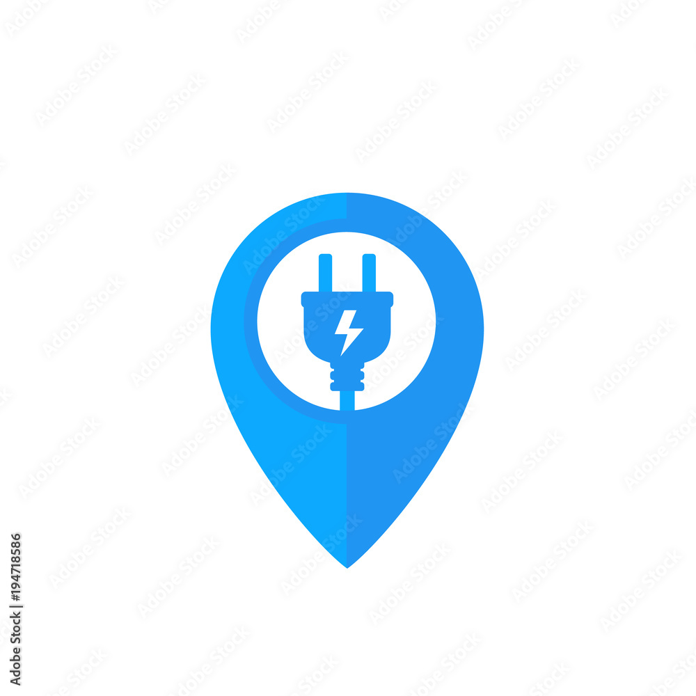 charging station icon with electric plug charging station icon with electric plug