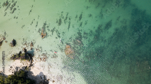 Aerial view of tropical beach on the island