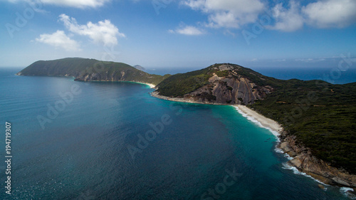 Aerial view of the Bald Head Ithmus in the Torndirrup National Park, Albany, Western Australia