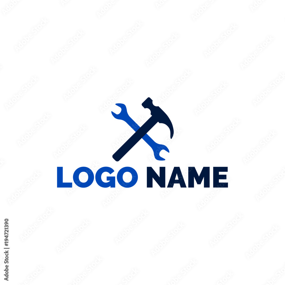 Wrench and hammer icon, logo Wrench and hammer icon, logo