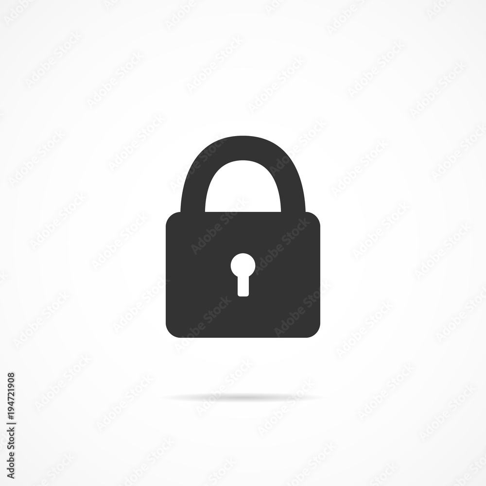Vector image of a lock icon. Vector image of a lock icon.