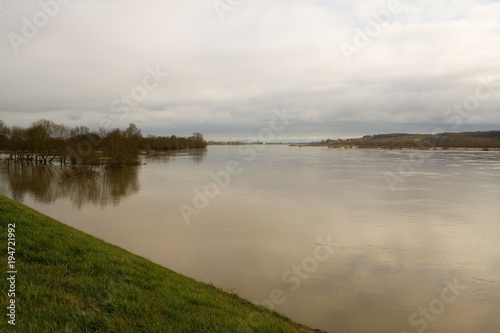 The Loire in flood in winter