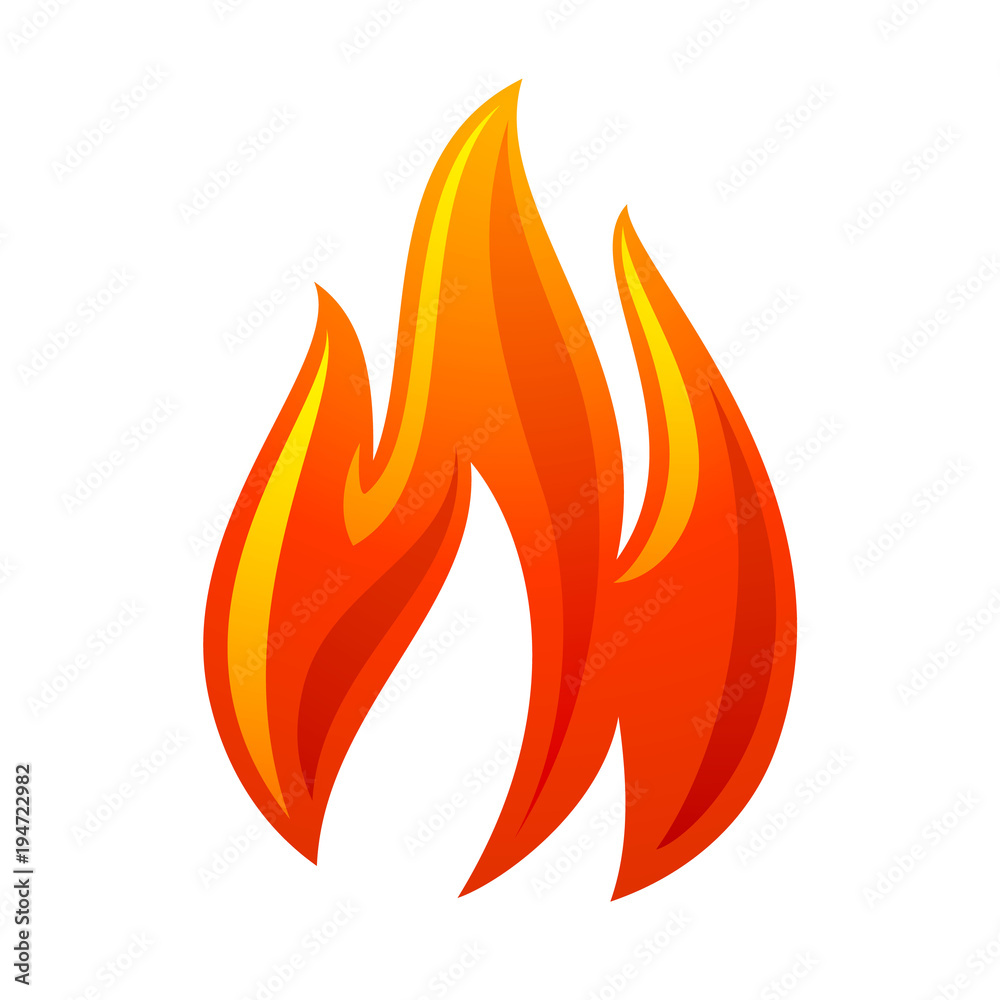 Fire flame 3d red icon