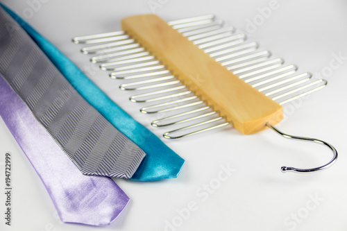 Three Ties with Tie Rack