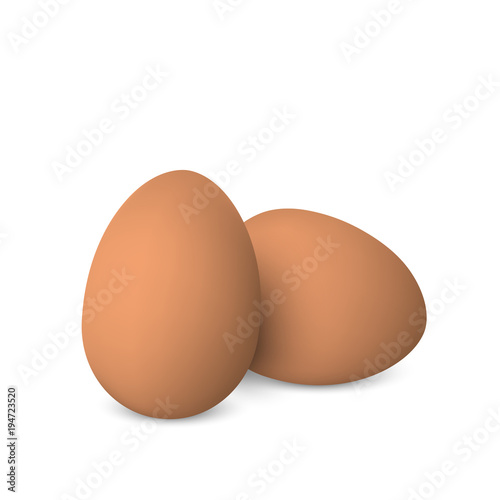 Vector brown realistic eggs.