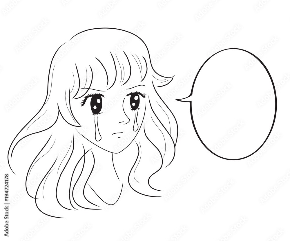少女漫画風イラスト 涙 Stock Illustration Adobe Stock