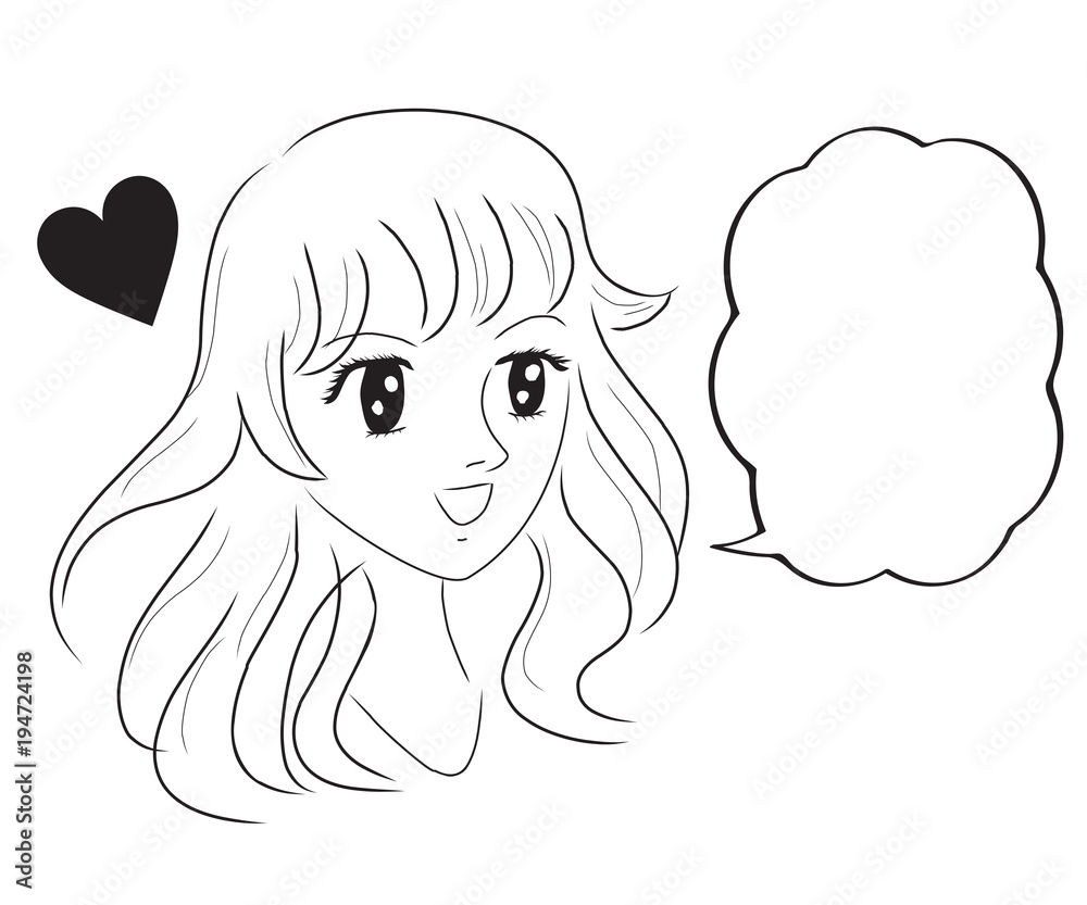 少女漫画風イラスト 嬉しい Stock Illustration Adobe Stock