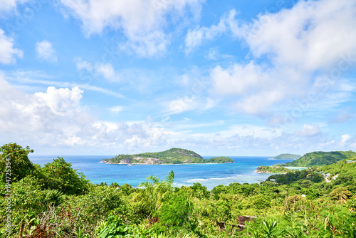 View on Therese island from sans soucis road (panoramic point of view), Seychelles, Mahe Island © LR Photographies