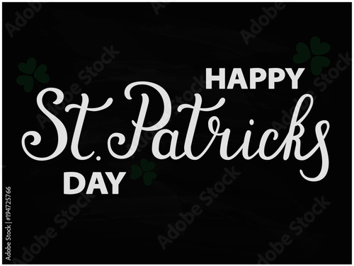 Vector illustration of Happy Saint Patrick s Day logotype. Hand sketched Irish celebration design. Beer festival lettering typography icon.eps10