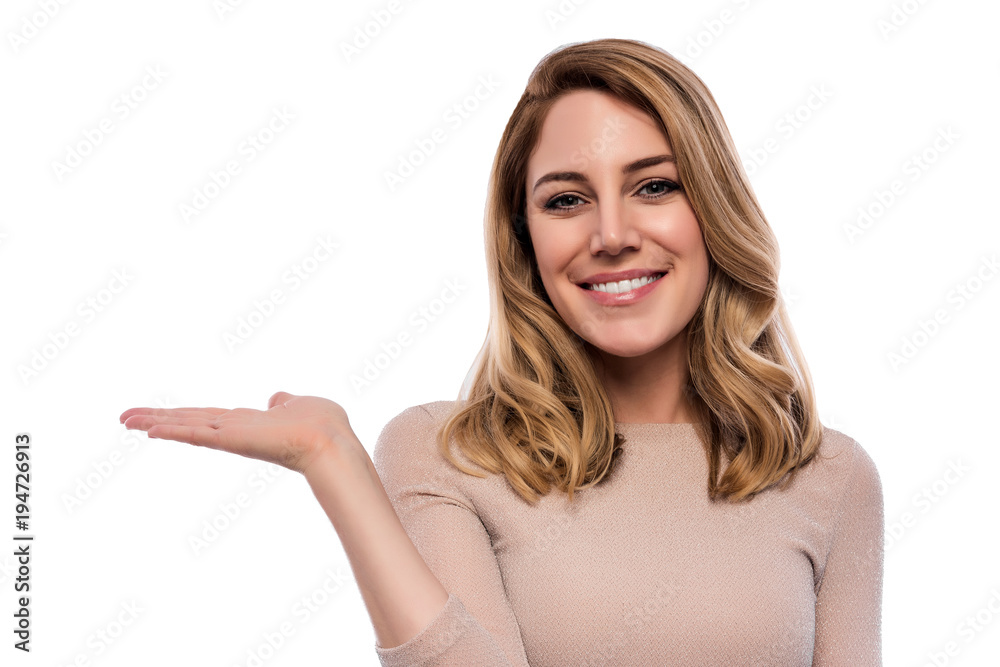 Attractive blond young woman. Portrait of a beautiful woman on a white background. Attractive blond young woman. Portrait of a beautiful woman on a white background.