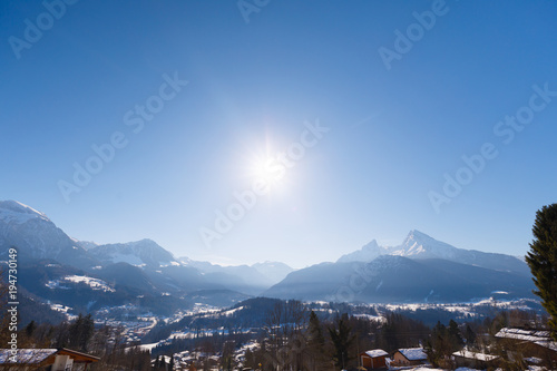 View to Watzmann on sunny winter day from Kälberstein, Berchtesgaden, Bavaria © Jochen Netzker
