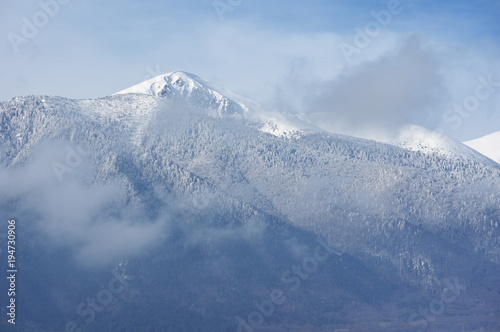 Panorama of winter mountains, Bulgaria