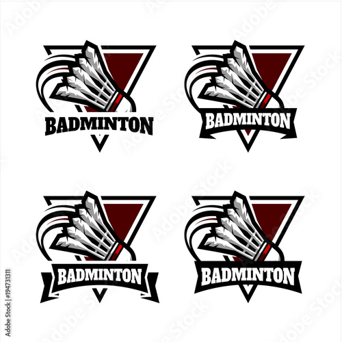 Badminton Triangle Badge Logo