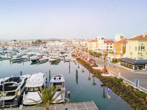 View of marina in touristic Vilamoura in Algarve, Portugal