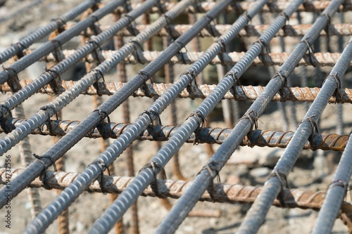 Construction rebar steel work reinforcement in conncrete structure of building
