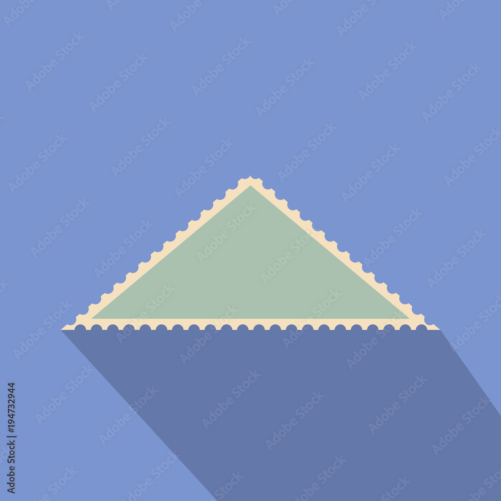 Triangular postage stamp icon. Flat illustration of triangular postage stamp vector icon for web