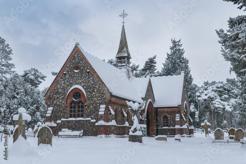 Wymondham cemetery Chapel in the snow