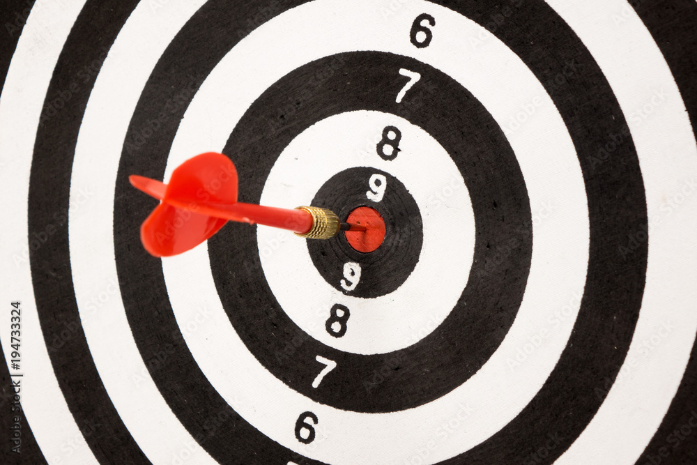 Target with arrow in the center Target with arrow in the center