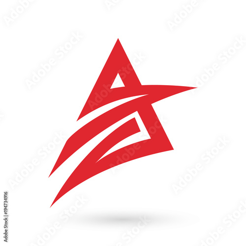 red letter a modern logo icon