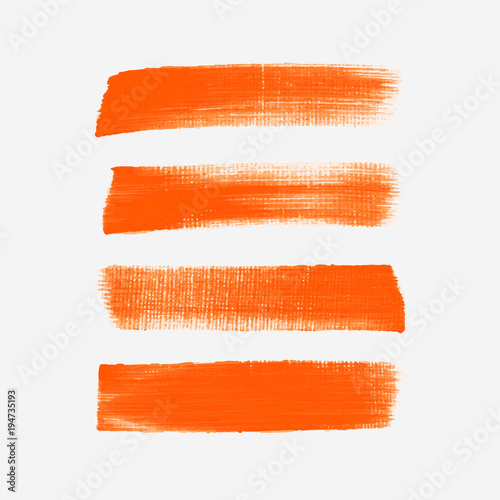 Acrylic art brush painted textured stripes set isolated vector background. Watercolor stroke set.