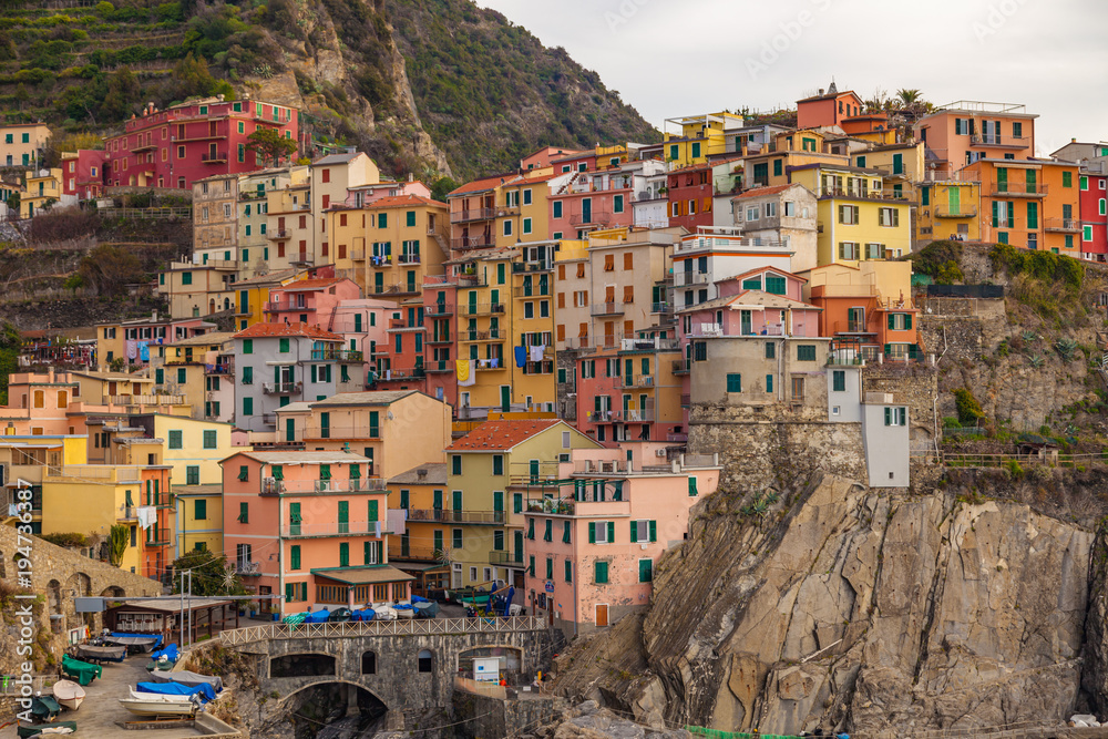 Colorful houses in Manarola. Cinque Terre National park, Liguria, Italy