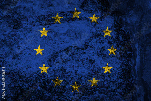 An European Union flag grunge texture