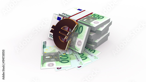 3d illustration of money isolated on white background