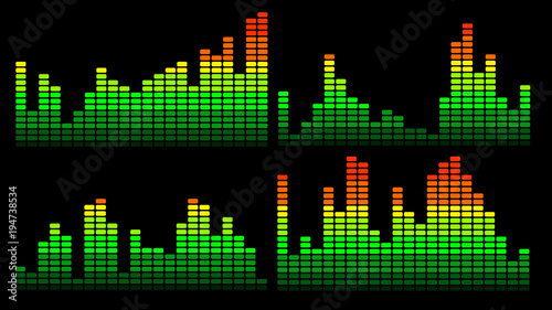 Stylish red, yellow, green equalizer 3