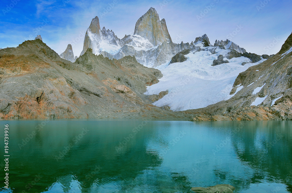 Early morning view of Fitz Roy mountain.