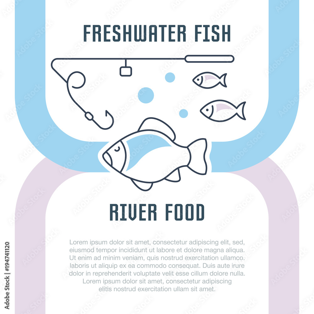 Obraz premium Website Banner and Landing Page of River Food.