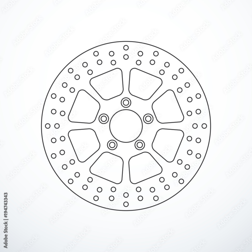Vector motorcycle brake disc isolated