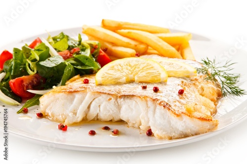 Fried fish with potatoes 
