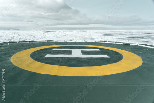Heliport of Expedition Vessel - Antarctica photo
