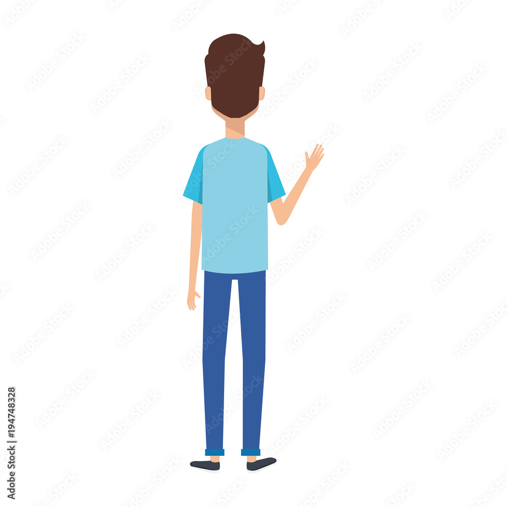 young man model avatar character vector illustration design