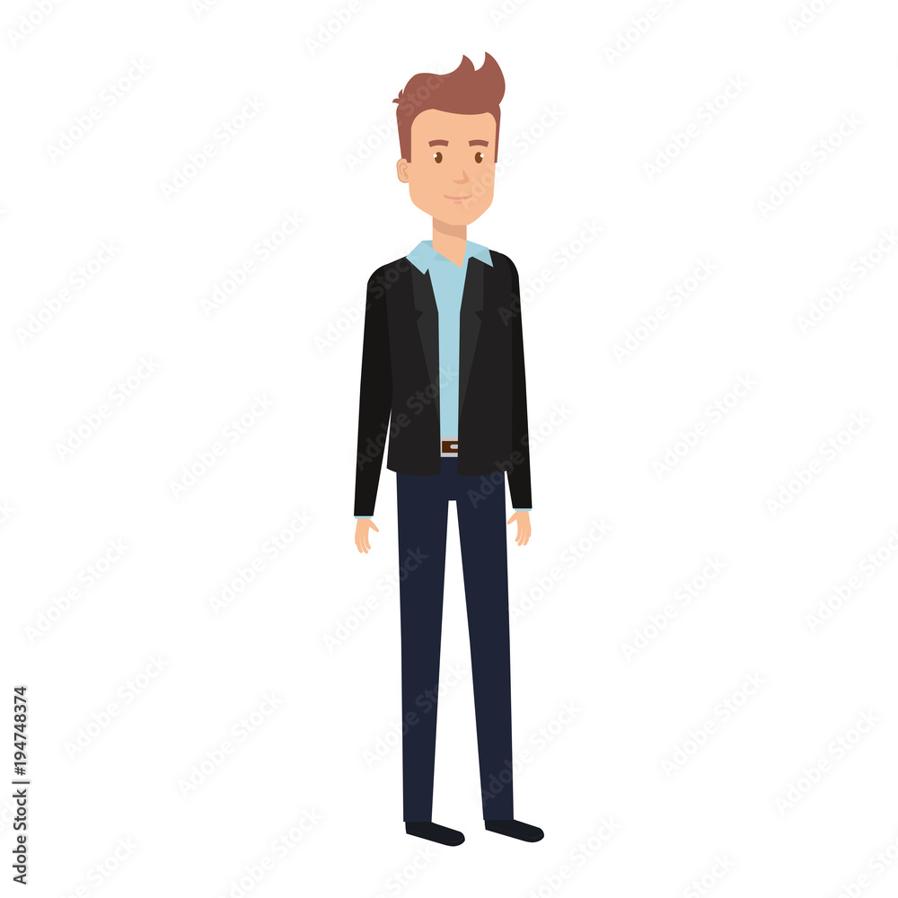 young man model avatar character vector illustration design