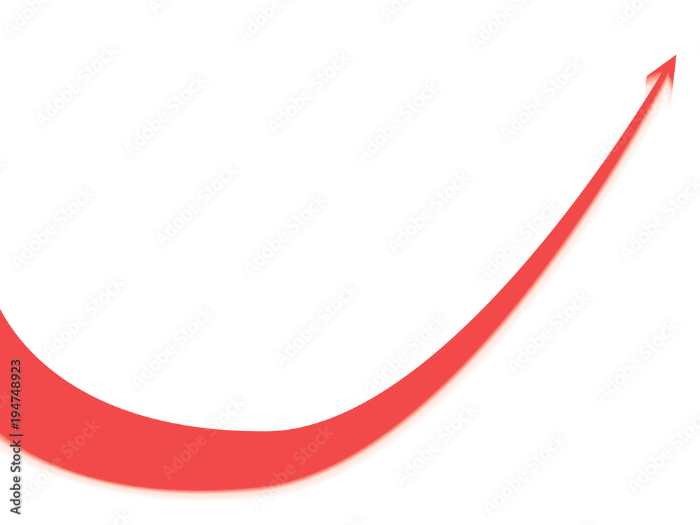 red arrow graph goes up on white background red arrow graph goes up on white background