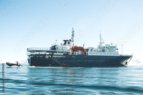 Side View of the Expedition Vessel - Antarctica photo