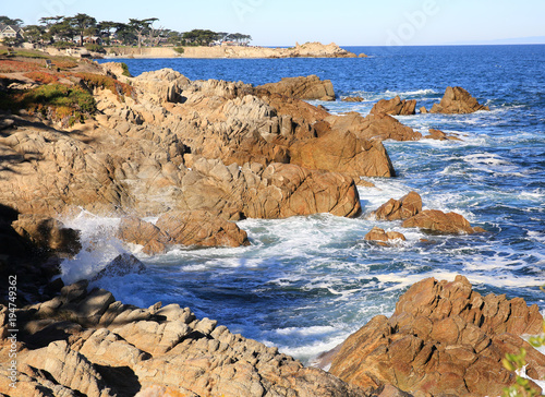 Rugged rocky coastline of Monterey, California