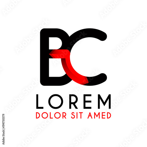 BC Letter black logo with gradient arrow