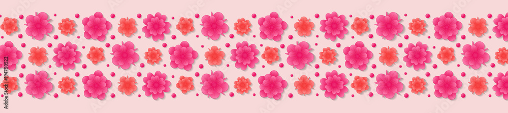 Concept of a banner with colorful flowers. Vector.