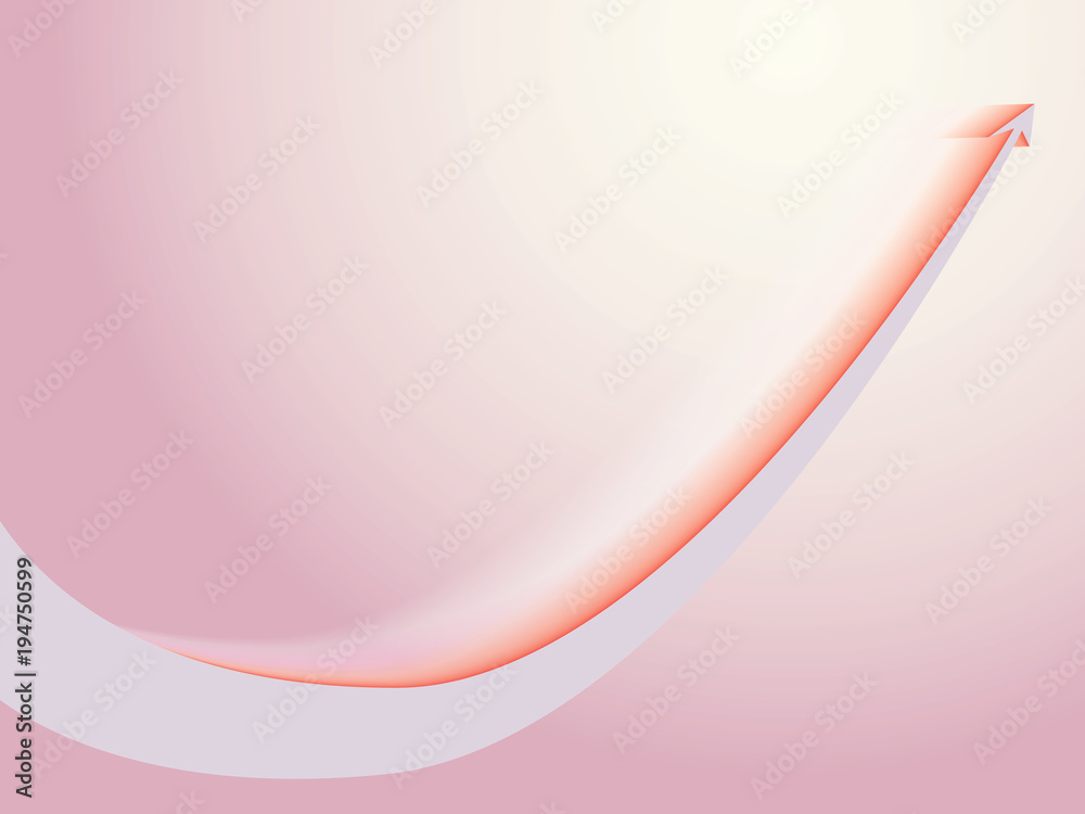 Obraz premium arrow graph goes up on pink background
