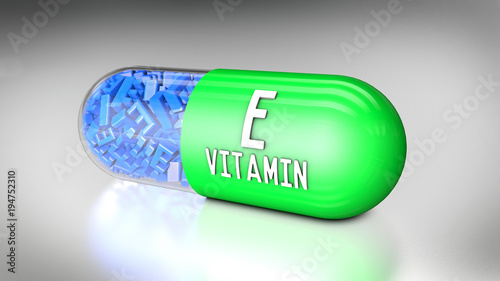 3D illustration of a vitamin capsule or dietary supplements
