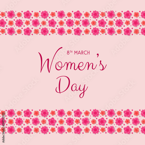 International Women's Day 8th March - concept of a card with flowers. Vector. © Karolina Madej