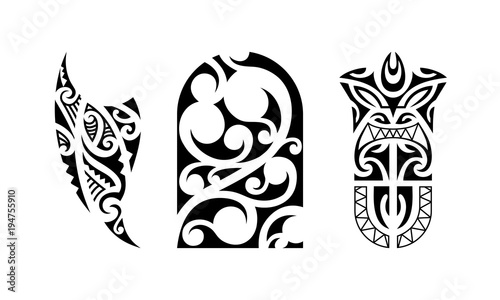 Set of polynesian tattoo